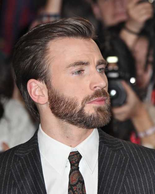 chris evans comb over slicked back haircut