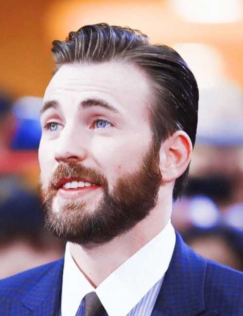 chris evans haircut with beard