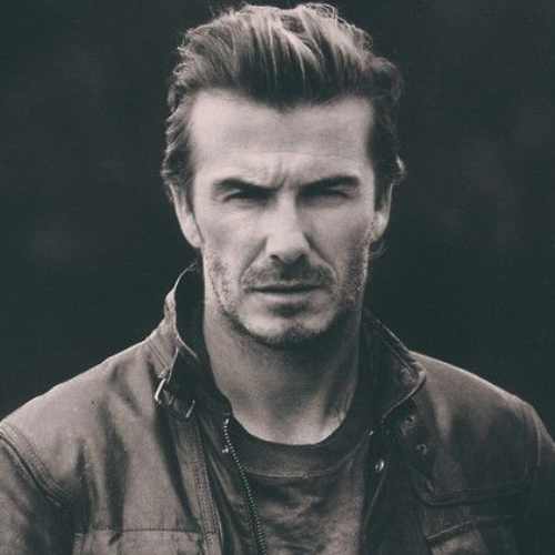 david beckham gentleman look hairstyle sweep back hair