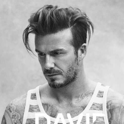 david beckham long hairstyle side part fade haircut