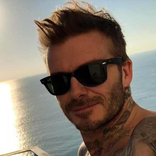 david beckham medium length messy haircut