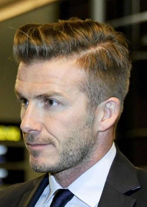 david beckham short haircut comb over pomp