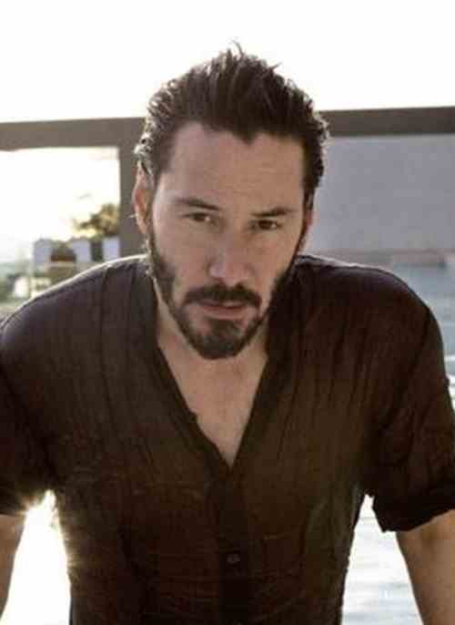 keanu reeves hairstyles sweep back textured hair