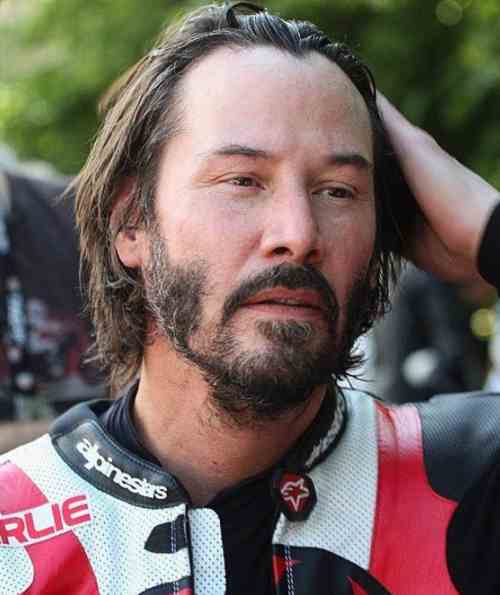 keanu reeves messy beard style