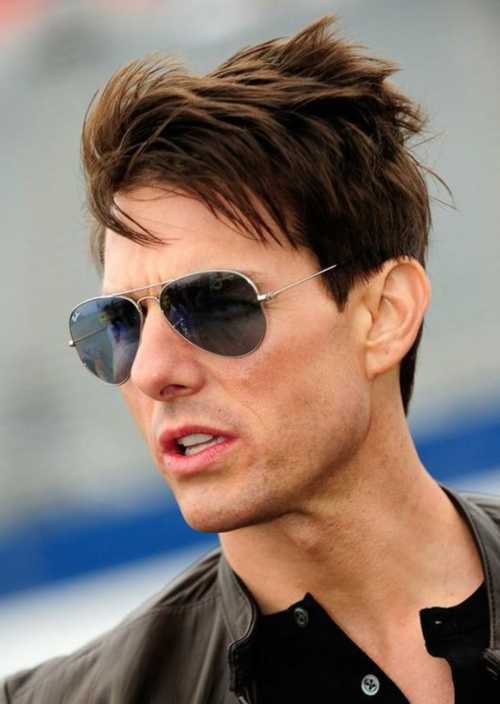 Tom Cruise Short Straight Light Chocolate Brunette Hairstyle