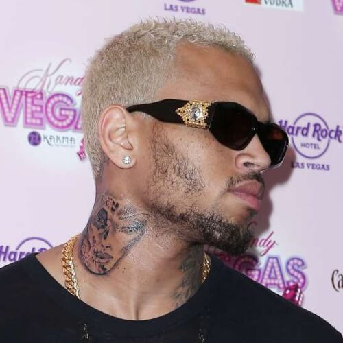 chris brown curls short grey hair new haircut