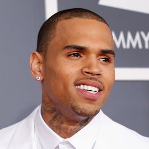 chris brown fade haircut