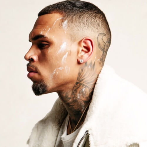 chris brown fade haircut