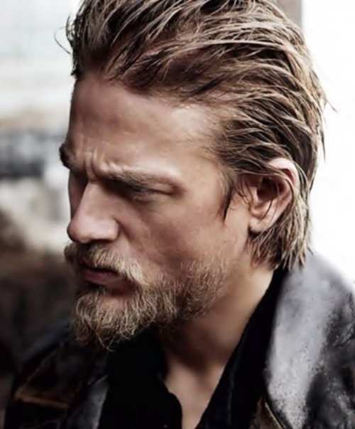 latest slicked back wet hairstyle for men jax teller