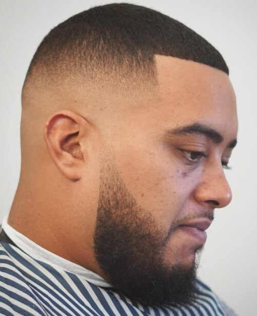 bald fade with part line up fade with beard hairstyle