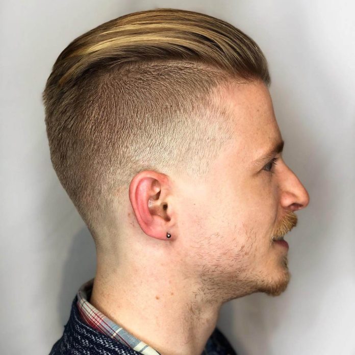 hair.cules undercut fade matte slicked back blonde haircut