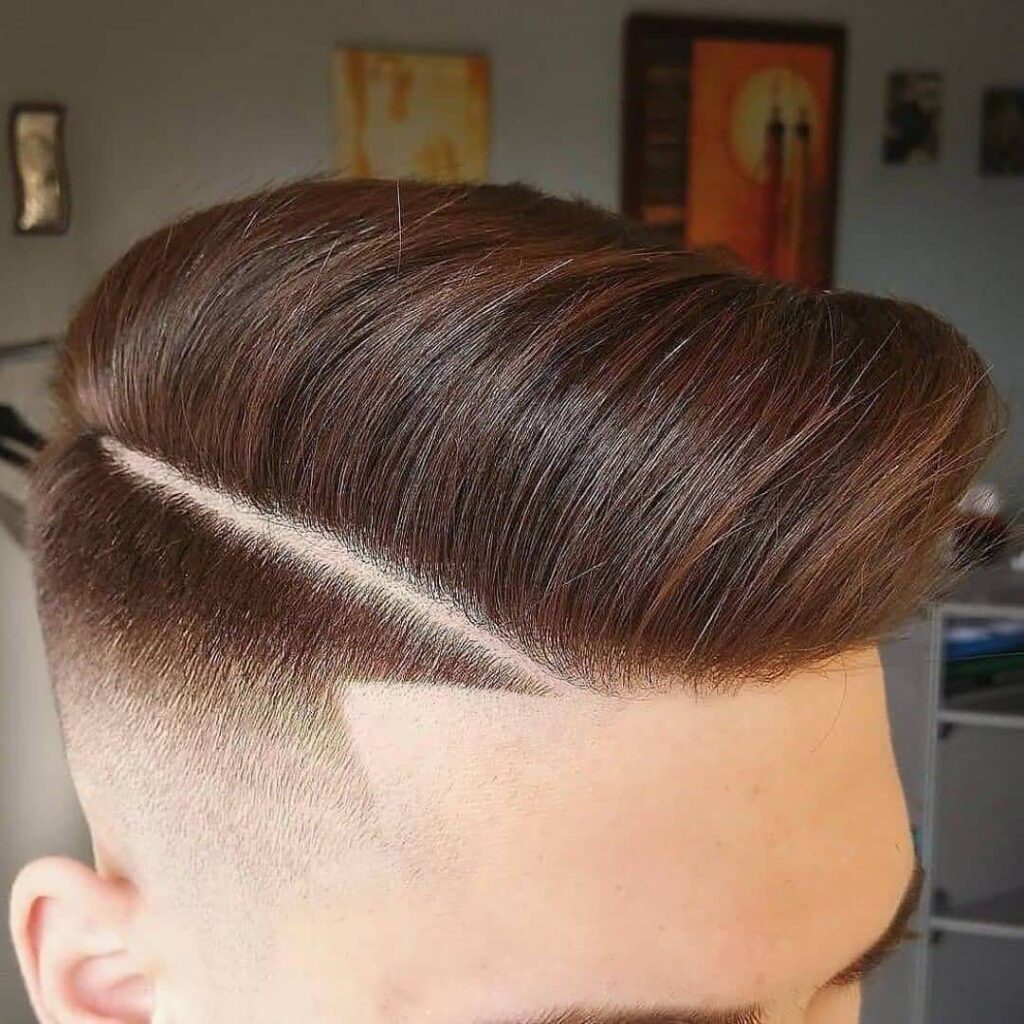 haircutsboyz mid fade high comb line part low mid fade