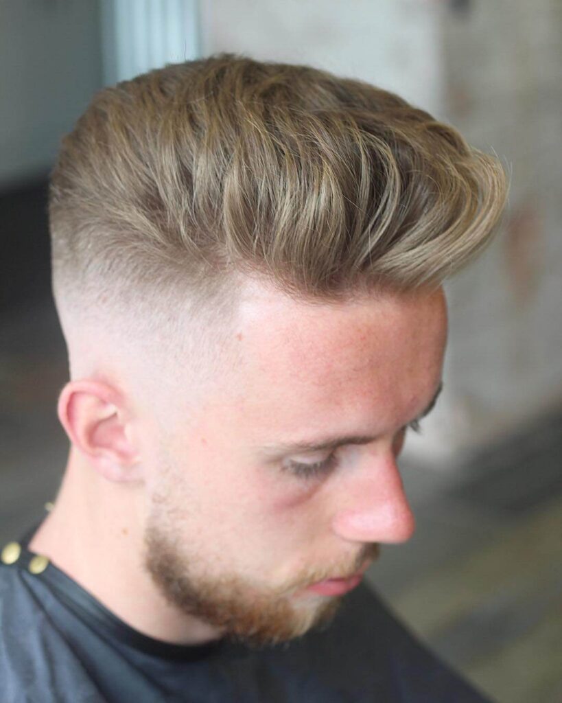 ppreshaw furry comb over side mid fade short pomp