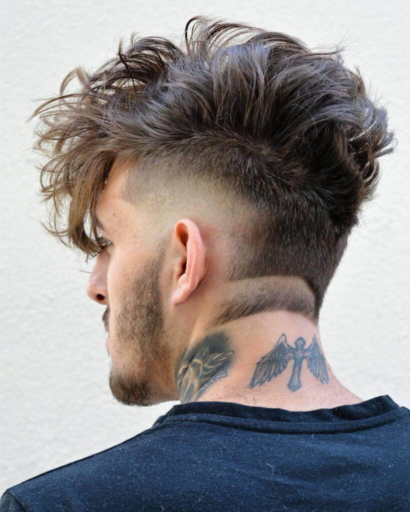 barberdeano curly quiff mohawk with wave cuts modern fuckboy haircuts