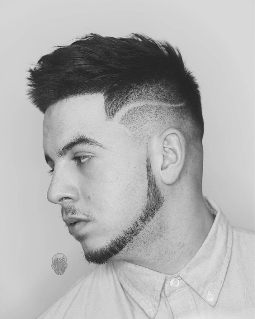 travisanthonyhair designed shaved line sharp beard fuck boy hairstyle