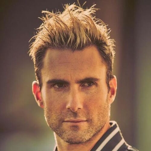 adam levine blondy messy textured layer hairstyles