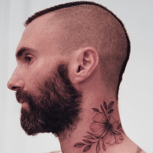 adam levine side bald fade haircut and adam levine tattoo