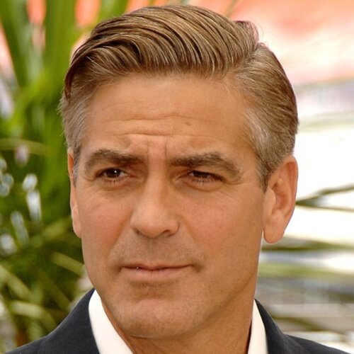 george clooney curved comb haircut