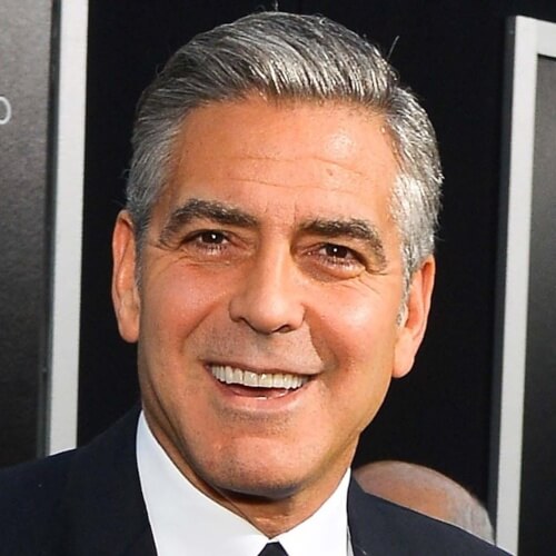 george clooney old white haircut