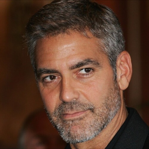 george clooney short haircut white hair