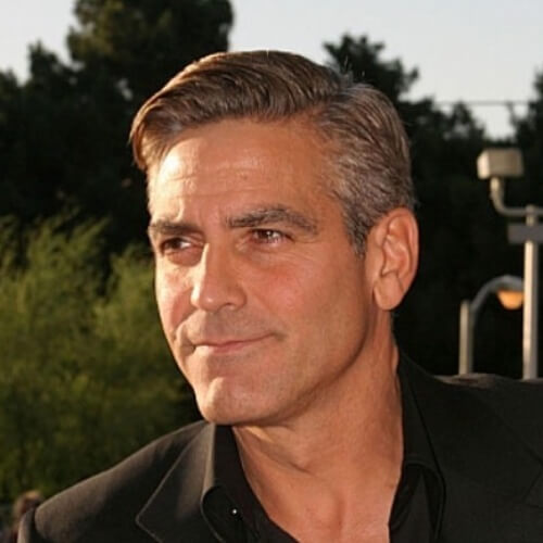 george clooney short pompadour