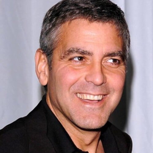 george clooney simple short hairstyle