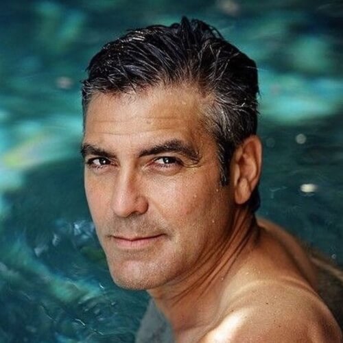 george clooney stylish textured hair