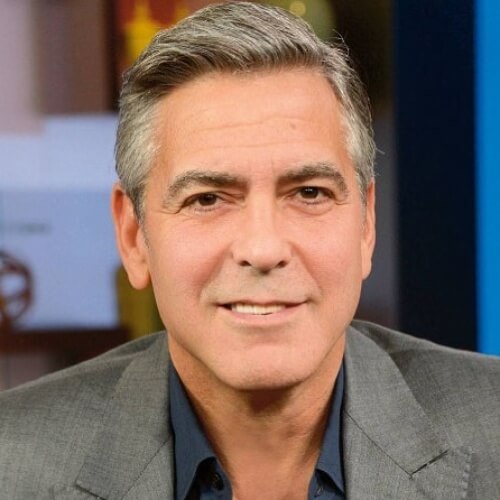 george clooney wavy combed hair