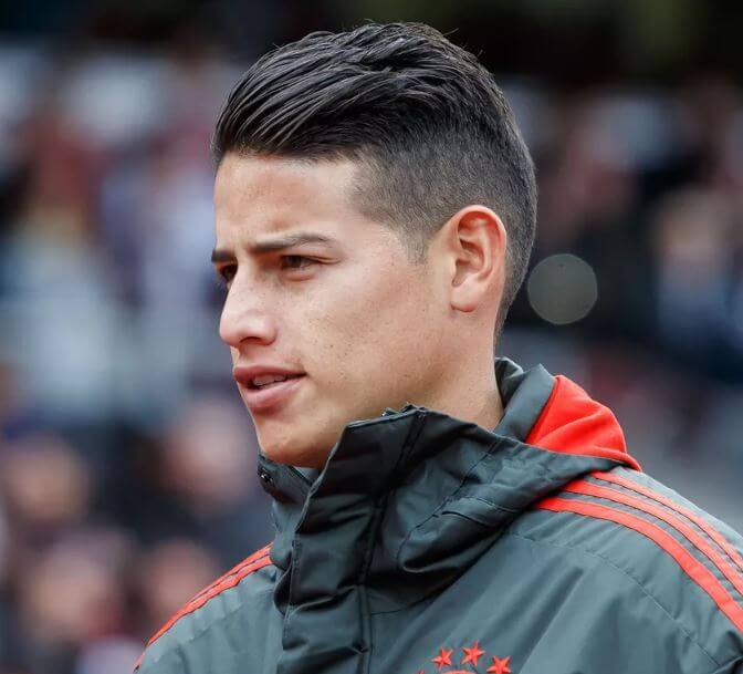 james rodriguez hairstyle with short slicked back hair.