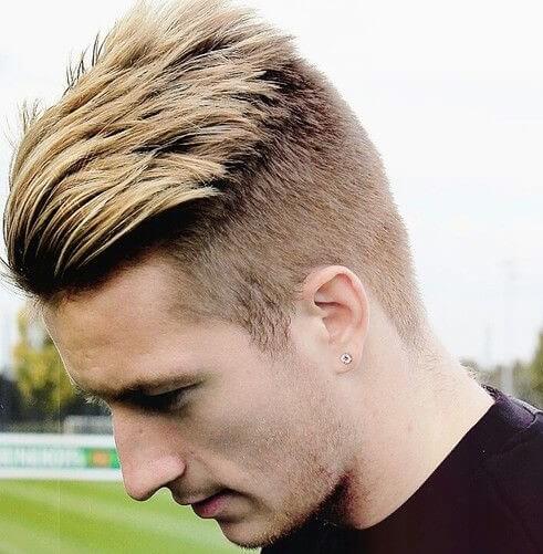 marco reus side part undercut fade style