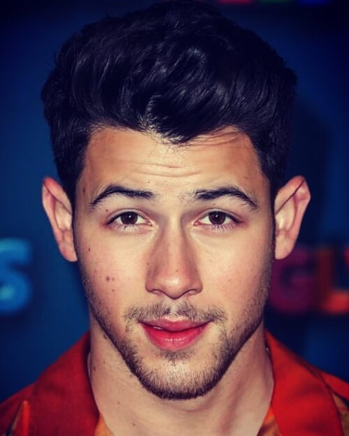 nick jonas front style hairstyle