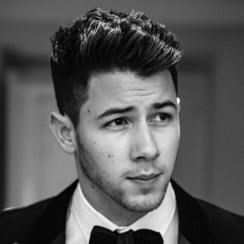 nick jonas retro modern hairstyle