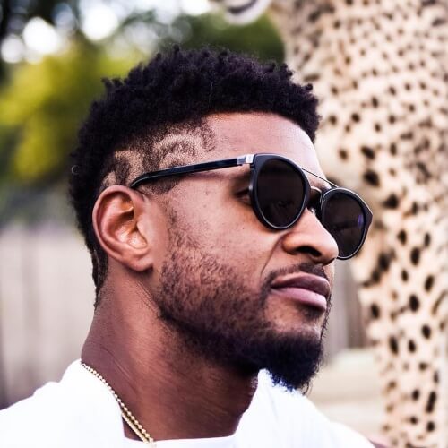 usher new hairstyle mohawk fade long curls